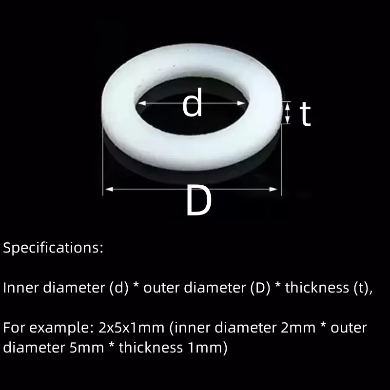 M6 M8 M10 M16 M18 M20 M22 M25 M27 M30 M32 M34 M35-M530 PTFE Flat Washer White Sealing Gasket High Temperature Resistance Spacer