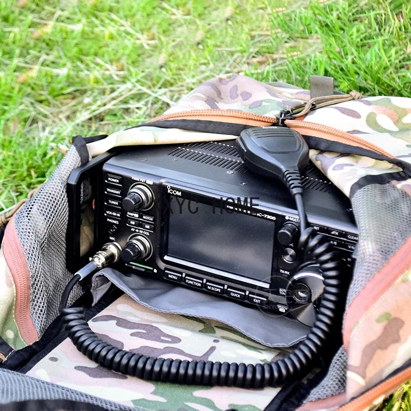 Rádio curto com alça lateral, escudo tático, IC-7300