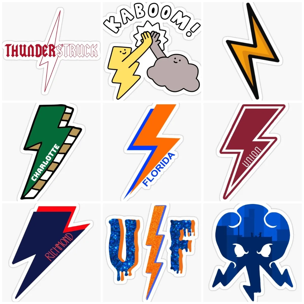 Lightning Power Sign Color Creative Sticker Laptop Vinyl Off Road Truck Wall Car Window Motorboat Helmet Racing Bicycle Decal