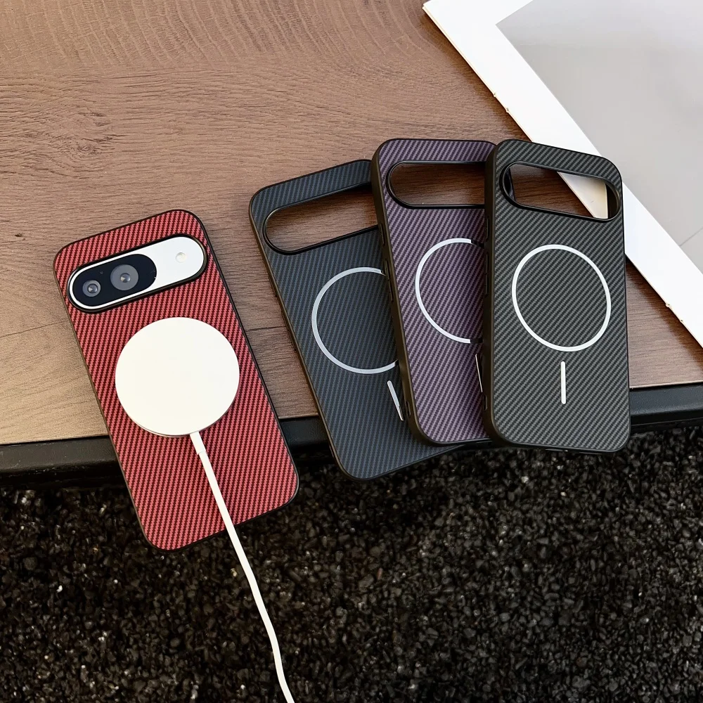 Magnetic Thin Pixel 10 Pro XL Case Magsafe Carbon Fiber Pattern Cases for Google Pixel 10 8 7 9 Pro XL 7A 8A 6A 9A 10proXL Cover