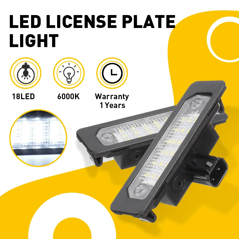 2Pcs For Ford Mustang Taurus Lincoln MKS MKT MKX 2010 2011 2012 2013 2014 Canbus White LED License Number Plate Light Lamp