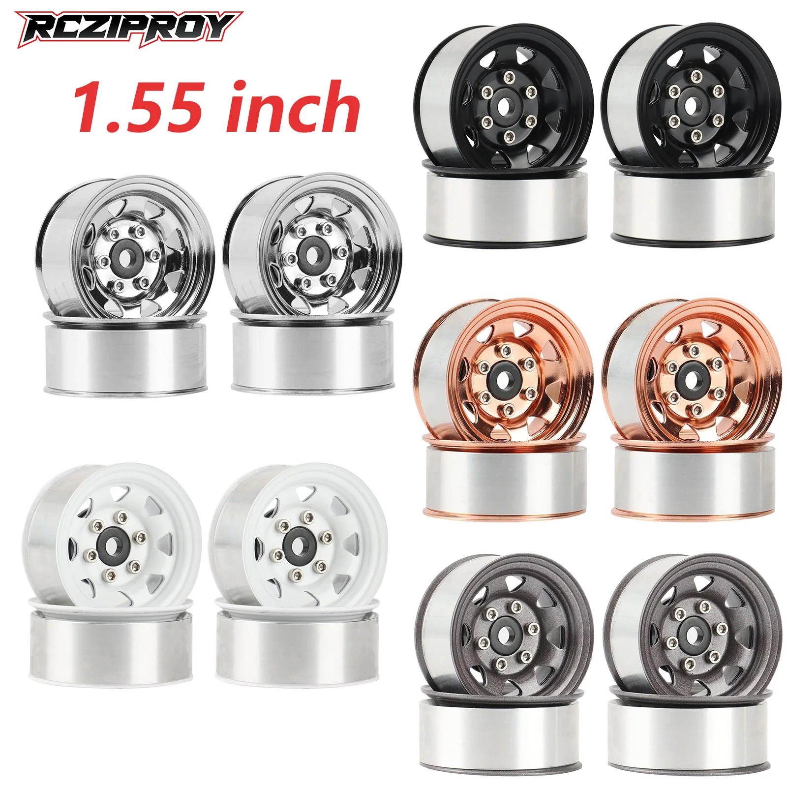 

RCZIPROY Creeper 1.55 inch off-road metal lock rims for 1/10 1/12 D90 TF2 Tamiya CC01 LC70 MST JIMNY Axial 90069 RC wheels