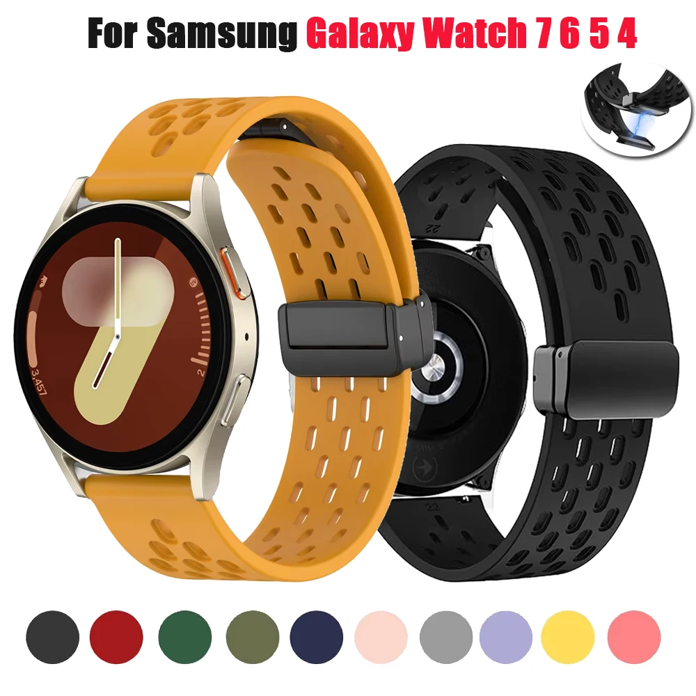 Magnetisches Silikonarmband für Samsung Galaxy Watch 7 6 5 4 40 mm 44 mm Smart Watch Band für Galaxy Watch 4 6 Classic 43 47 mm Correa