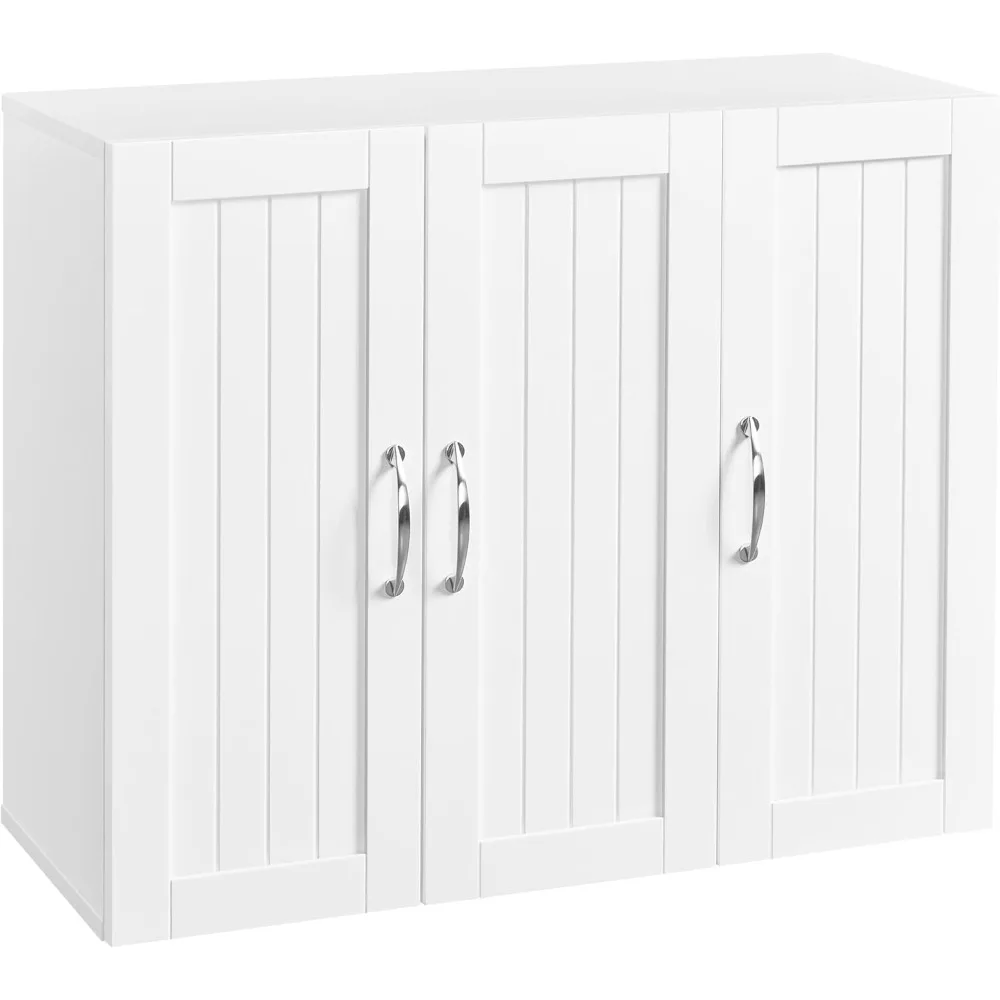 

Bathroom Wall Cabinet with Three Doors, Medicine Cabinet with Adjustable Shelf, Hanging Storage Cupboard for Living Room, Laund