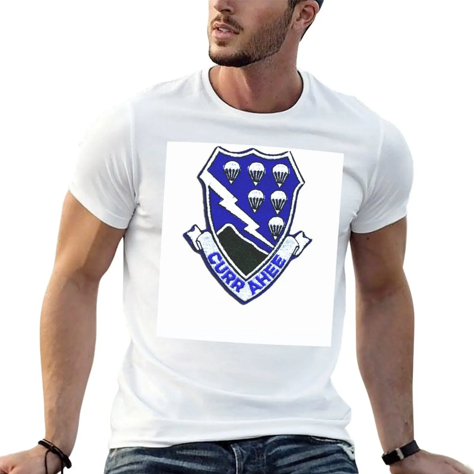 Currahee Patch 101st Airborne T-Shirt Fashion Casual Short Sleeve T-Shirt