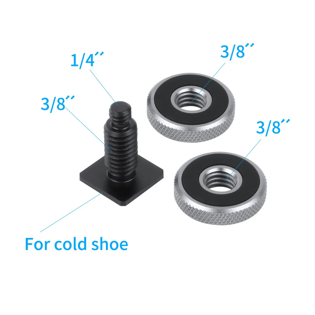 Single Double Nuts Cold Shoe Mount 3/8 1/4 5/8 Screw Bracket Stand Holder for GoPro Action Camera DSLR Photo Studio Flash Tripod