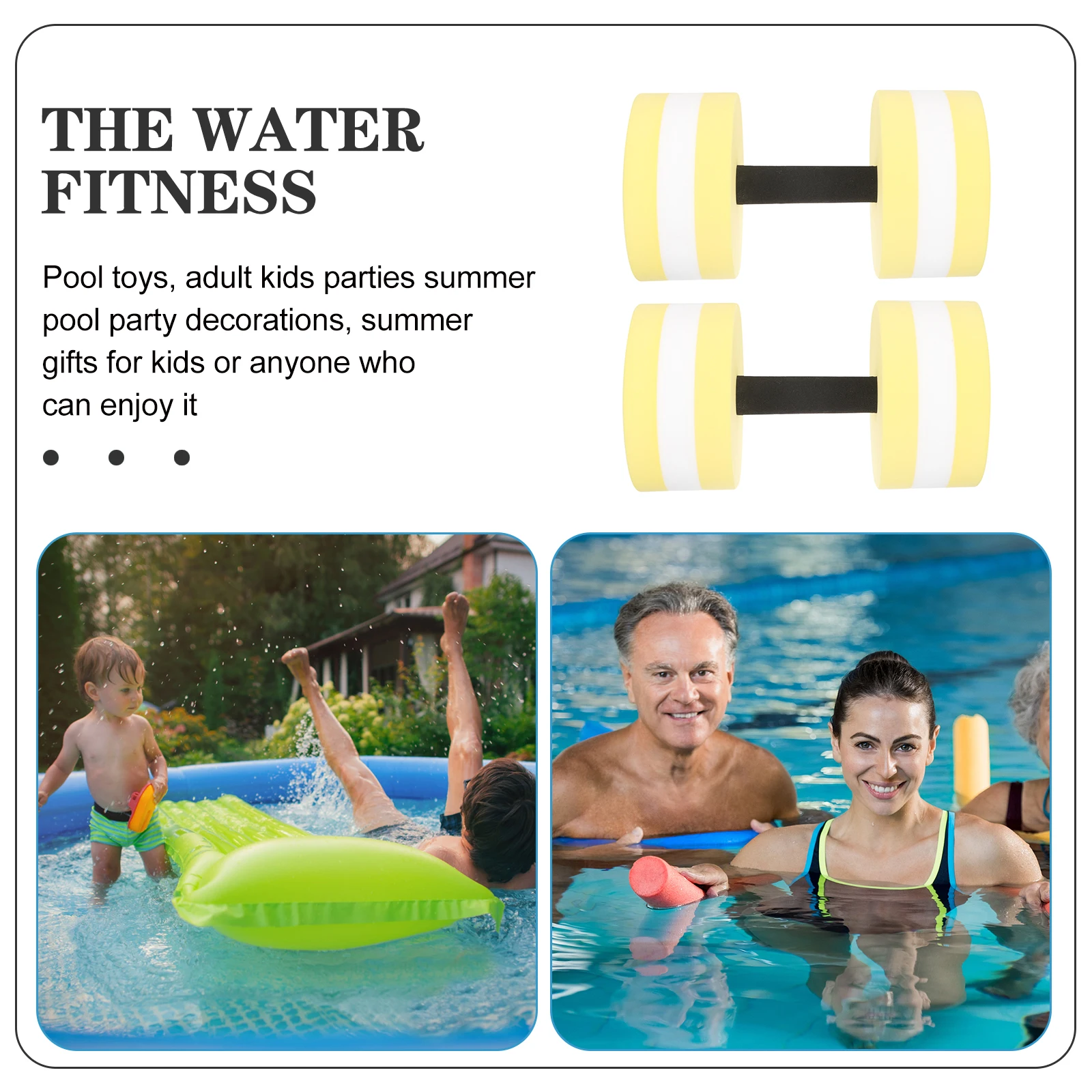 

2pcs Portable Water Dumbbells Pool Exercise Weights Lightweight Durable Fast Dry Fitness Accessories Shoulder Arm Chest Core