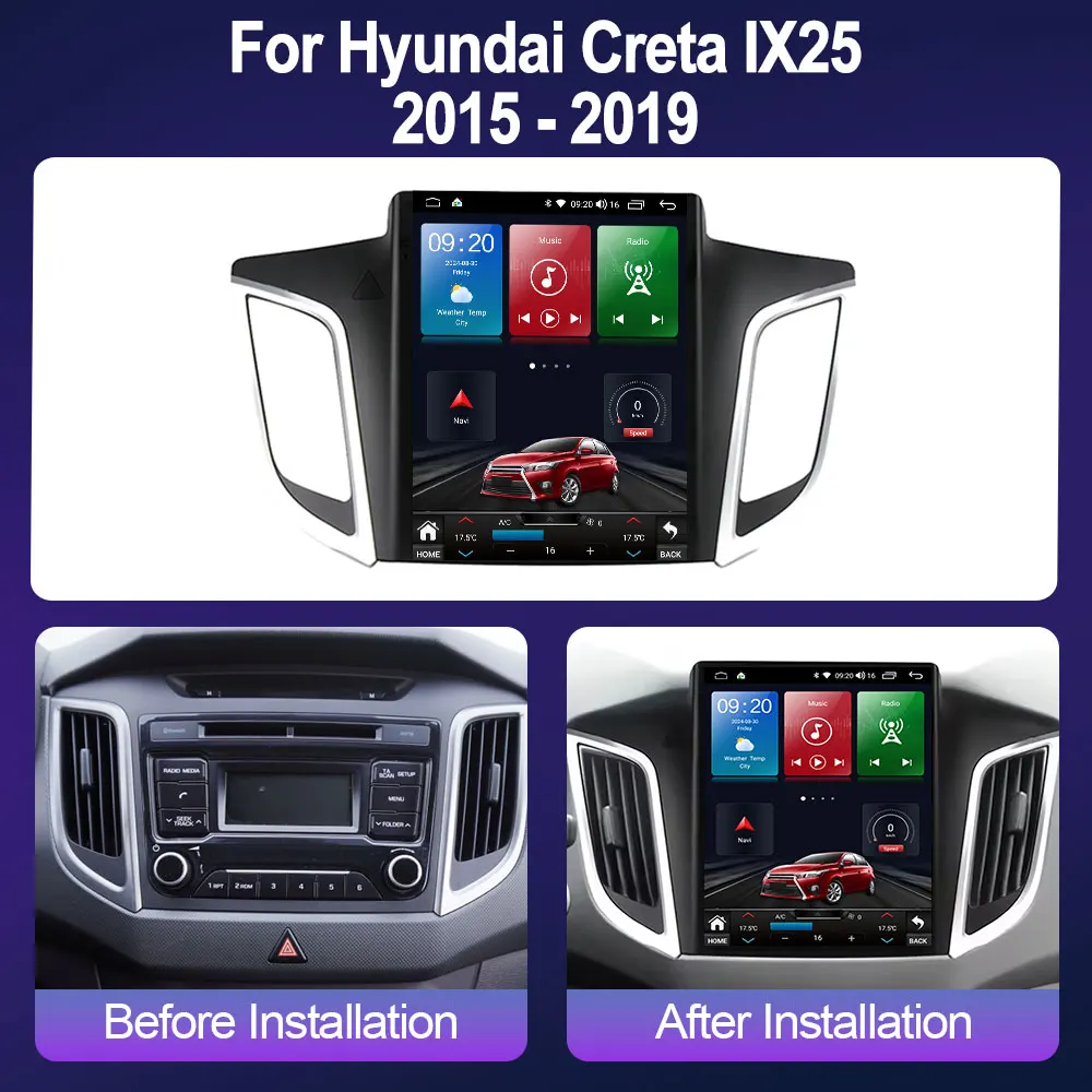 Android 14 For Hyundai Creta IX25 2015-2019 9.7