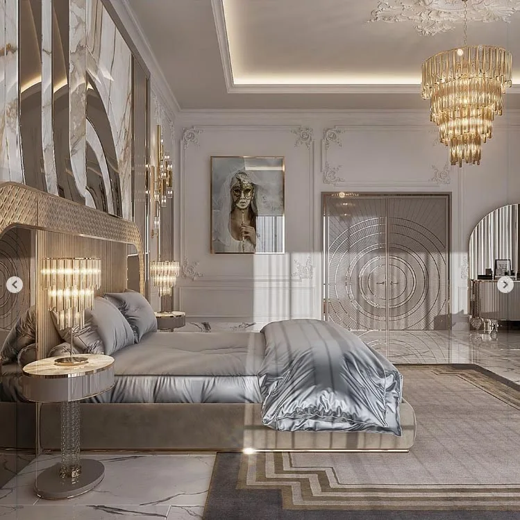 −For Wholesale Hotel Bedroom Furniture Set Luxury Classic Bed Modern Style High Quality Fabric Up-Holstered Beds&