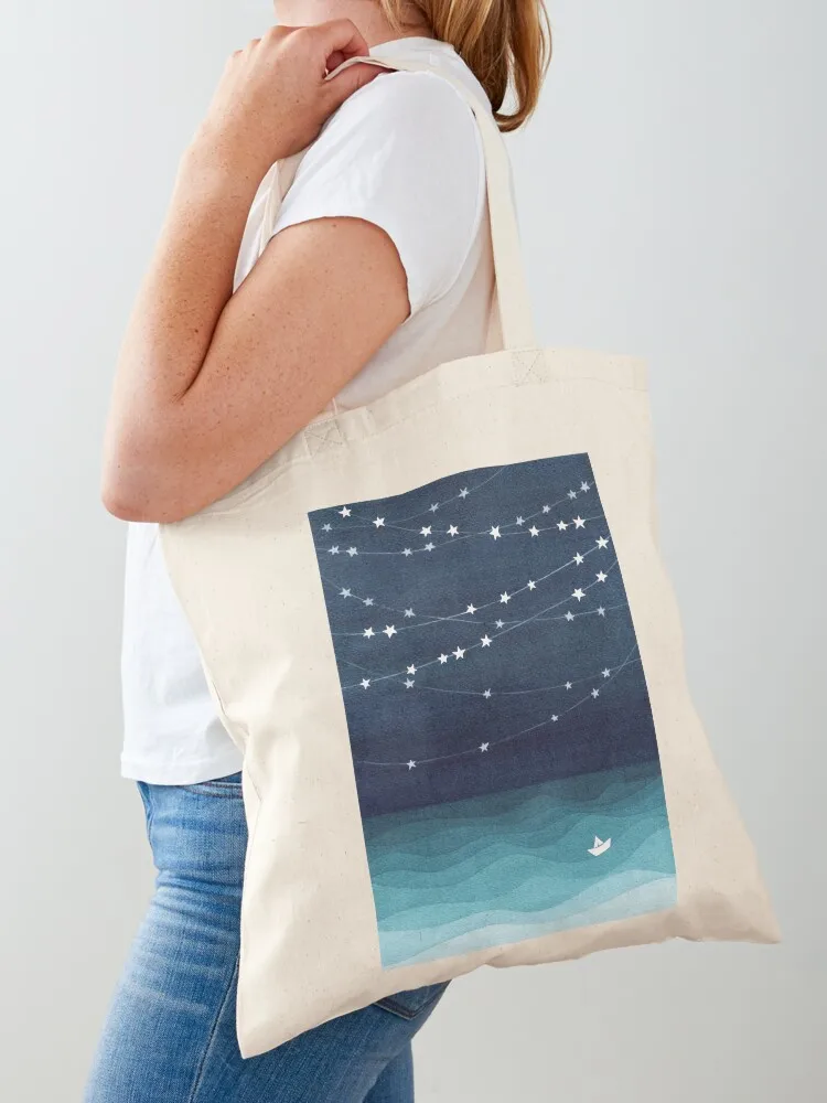 

Garland of stars, teal ocean Tote Bag Gift bag handbag reusable grocery bags tote bag canvas