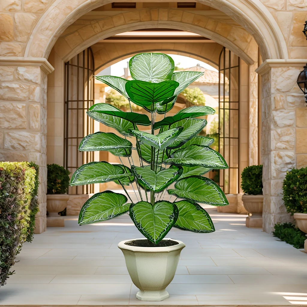 Un kiwi piante fresche verdi con 48 foglie adatte per decorazioni natalizie, portico, uffici interni/esterni senza vasi da fiori