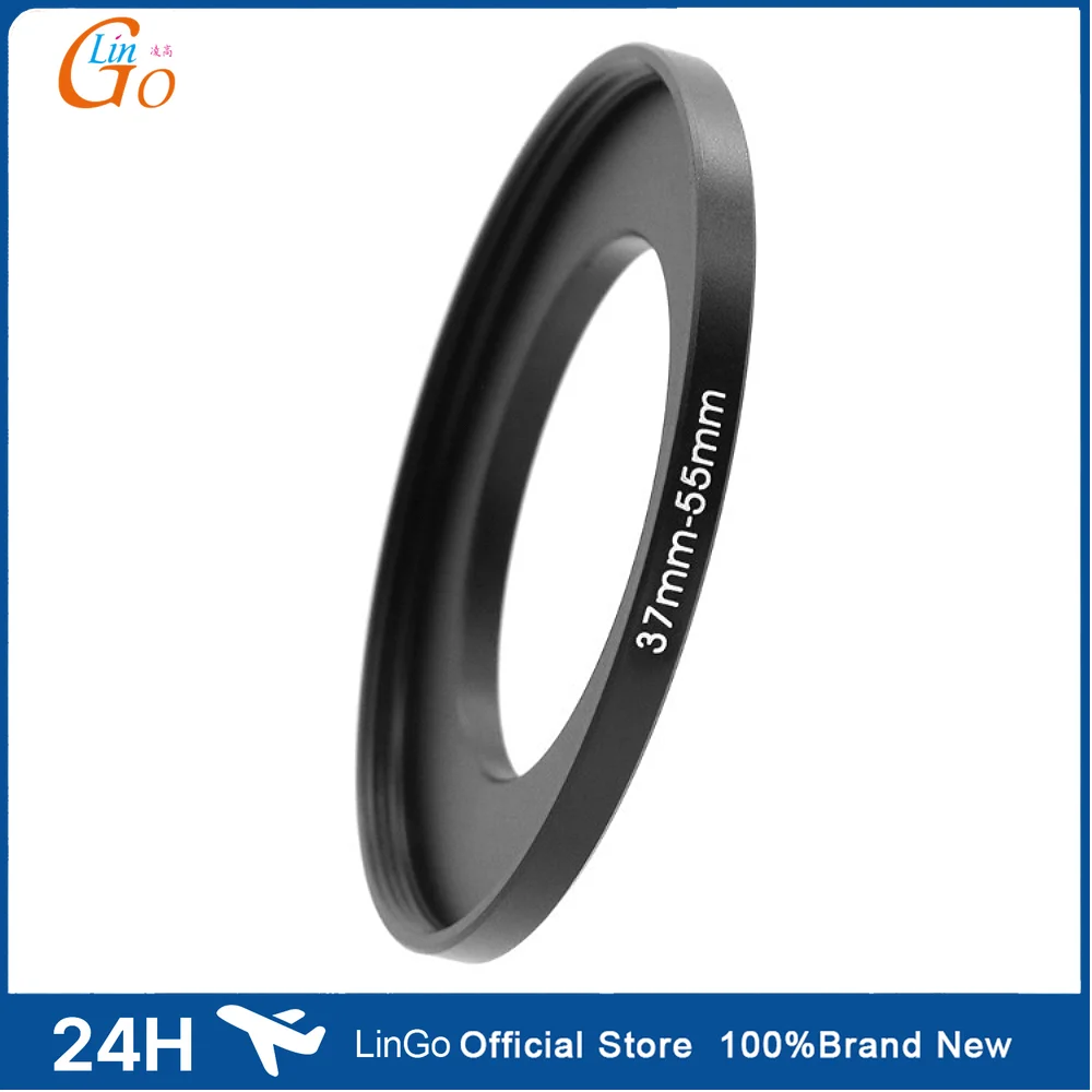 LinGo Camera Lens Filter Adapter Ring Step Up Ring Metal for 37mm Lens - 42 43 46 49 52 55 58mm UV ND CPL Lens Hood