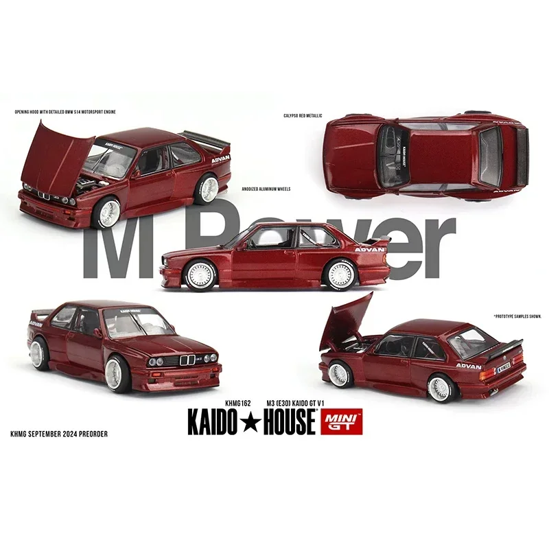 

Предпродажа MINIGT KHMG162 1:64 M3 E30 Kaido GT V1, литая под давлением модель автомобиля с открывающимся капюшоном Kaido House
