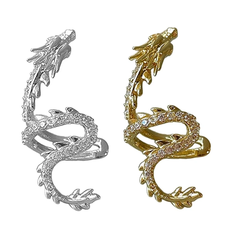 E15E Dragon Inspired Ear Cuff Individualized Ear Cuffs Exquisite Ear Wrap Clips Charm