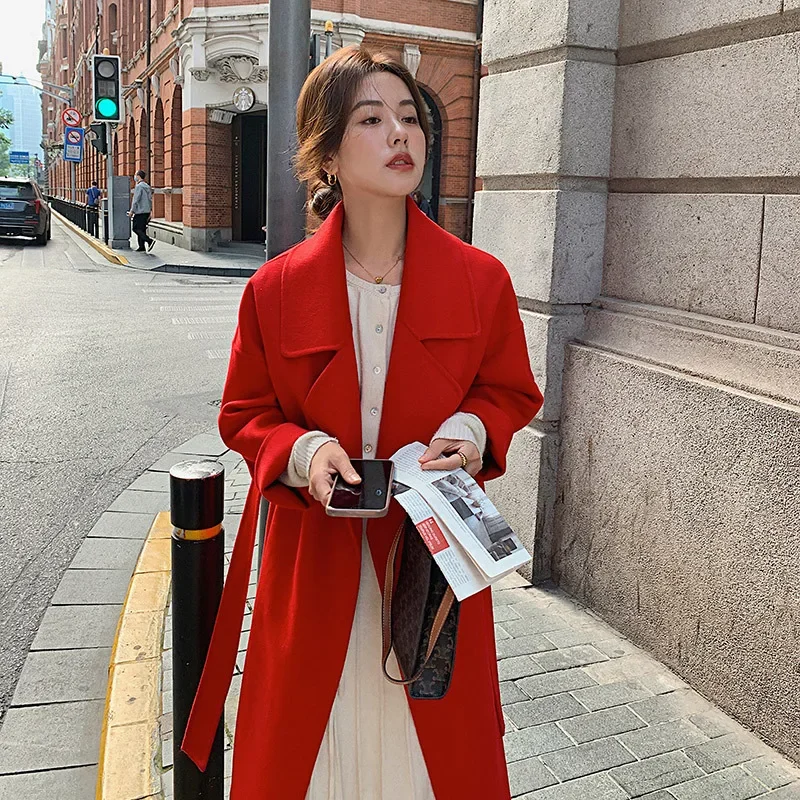 MRMT 2024Brand double-Sided Cashmere Coat Women's Mid-Length Loose Thick Black Woolen Coat European And American Fan Wool Coat