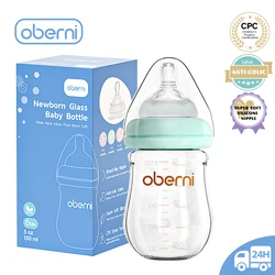 Oberni 120ml 150ml Newborn Feeding Milk Bottle Cute Anti Colic With Glass Material