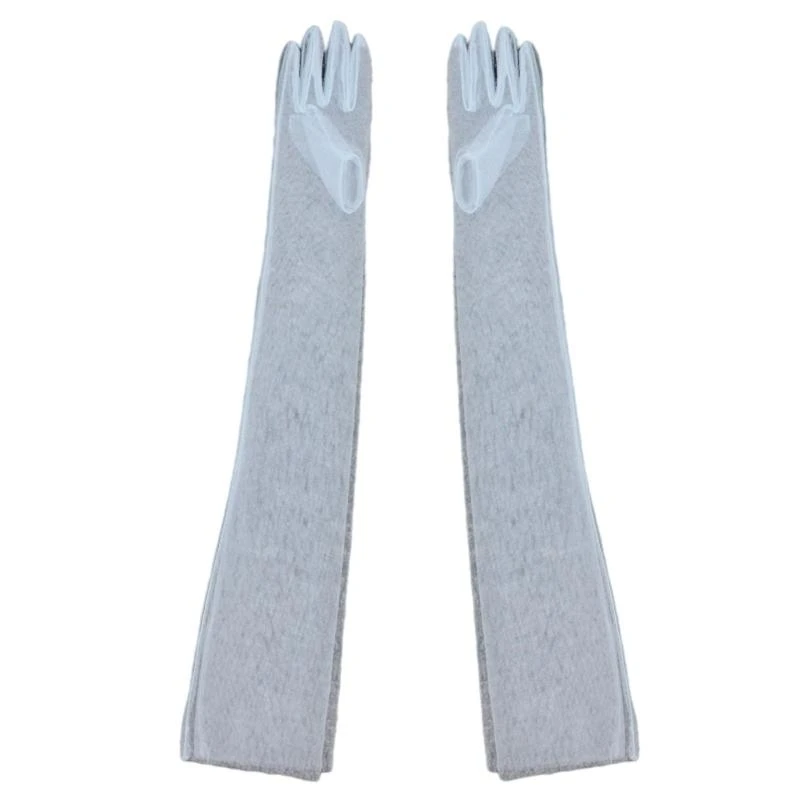 49MD Long Tulle Gloves 70cm Wedding Gloves Long Full Finger Gloves for Prom Party