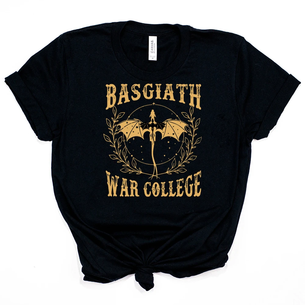 Basgiath War College T-Shirt Harajuku Fourth Wing Shirt Dragon Rider Shit Fantasy Bookish Tee Violet Sorrengail Book Lover Tops