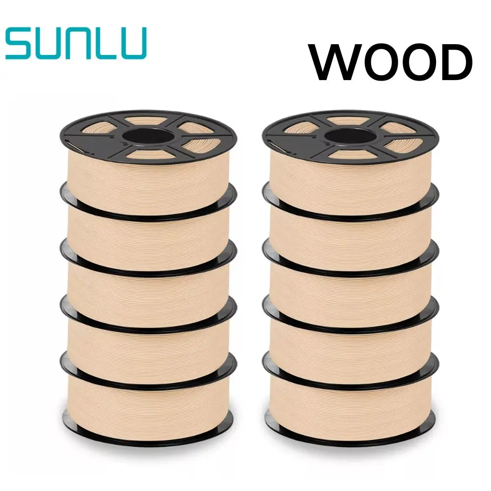 SUNLU PLA WOOD 5KG/10KG 3D Filament 1.75MM Real Wood Texture Effect Made Of Wood Fiber Effect Eco-Friendly 2-7 Delivery Days