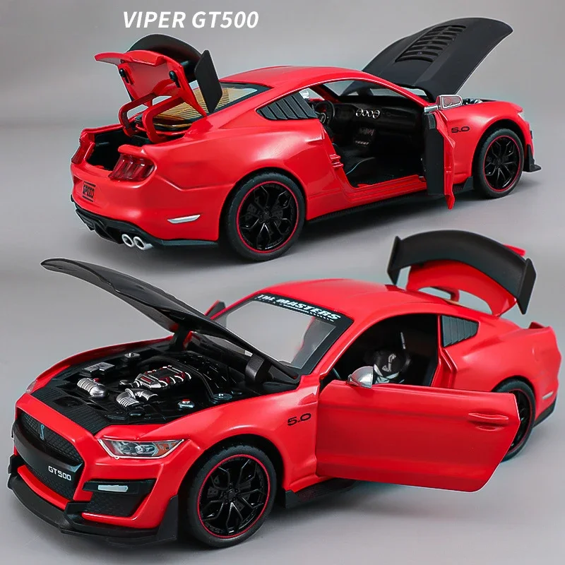 Mustang Viper GT500-Collection de modèles de voitures miniatures en alliage pour enfants, 1:24 Ford Diecast Metal, Véhicules jouets pour garçons