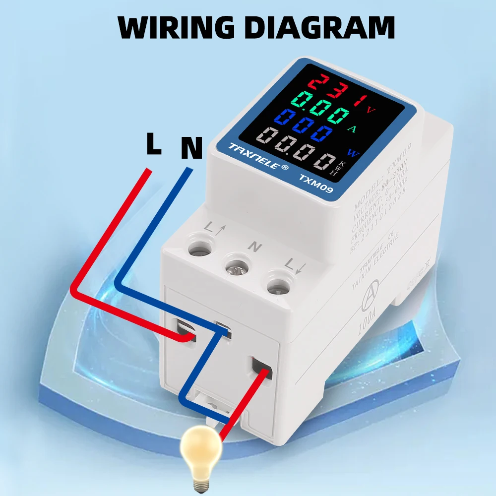 6 in1 AC Monitor 110V 220V 100A napięcie prądu współczynnik mocy KWH miernik energii elektrycznej woltomierz amperomierz częstotliwość