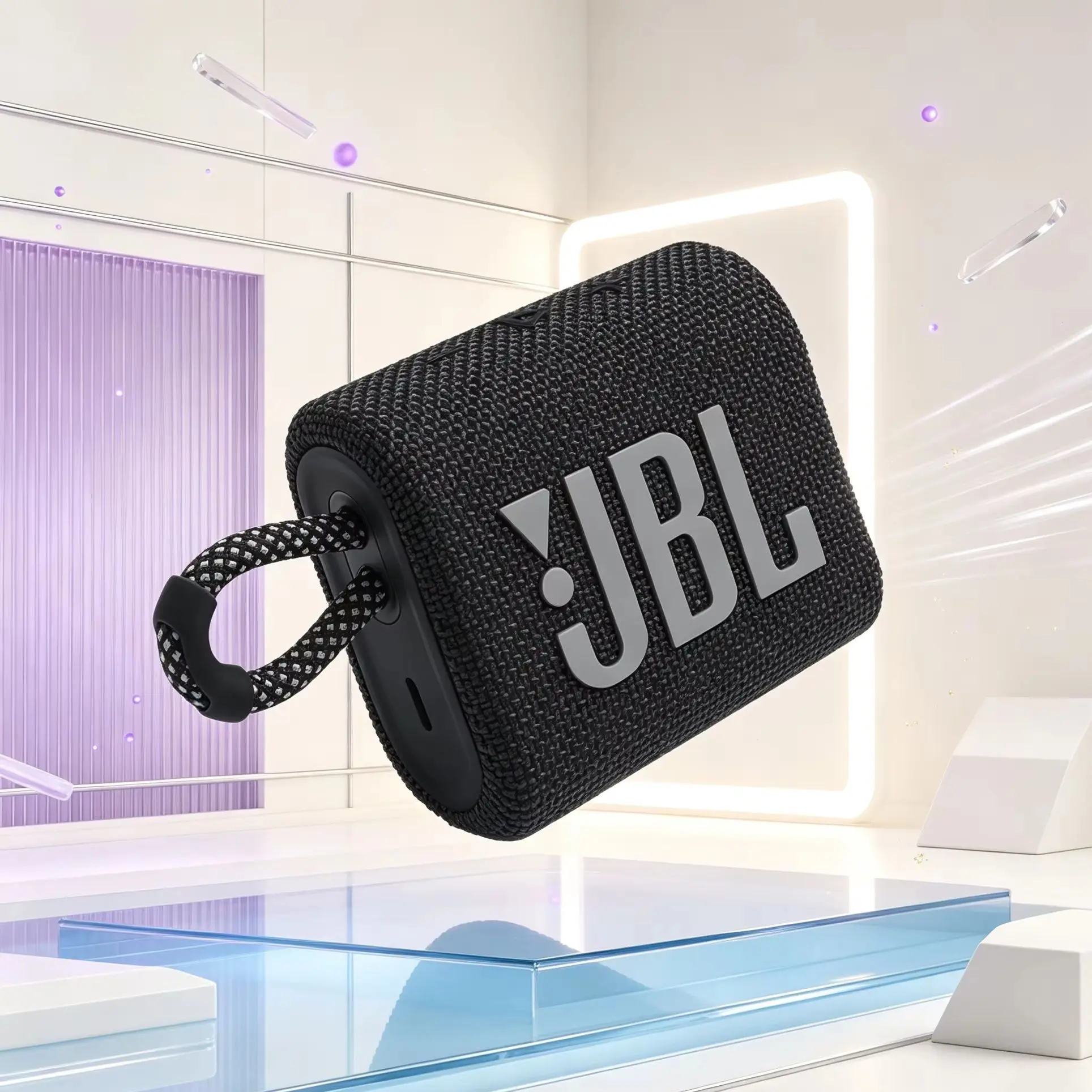 JBL GO3 Classic Portable Bluetooth Speaker IP67 Waterproof Ultra Mini Pocket Size with Lanyard HD High Volume Durable for Shower
