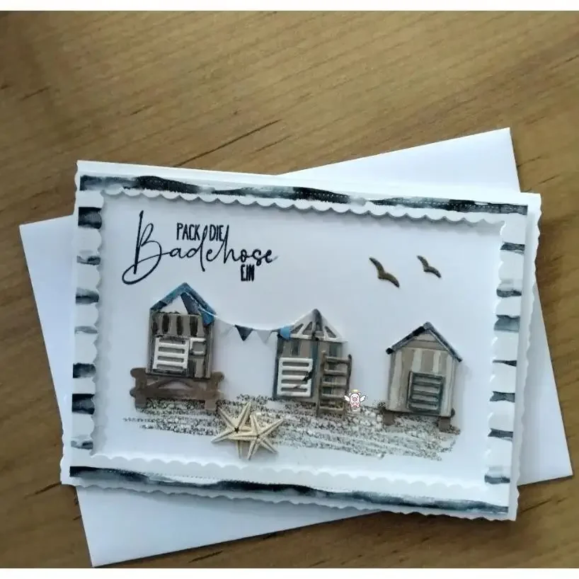 Mmao artisanat matrices de découpe en métal découpe moule plage chalet décoration Scrapbook papier artisanat couteau moule lame poinçon pochoirs matrices