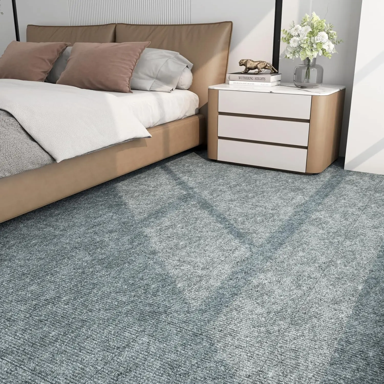 

40/30/20/1pcs Self-adhesive Anti Slip Splicing Block Floor Mute Rug Bedroom Mat Carpet Water Absorption Kitchen Living Room Home