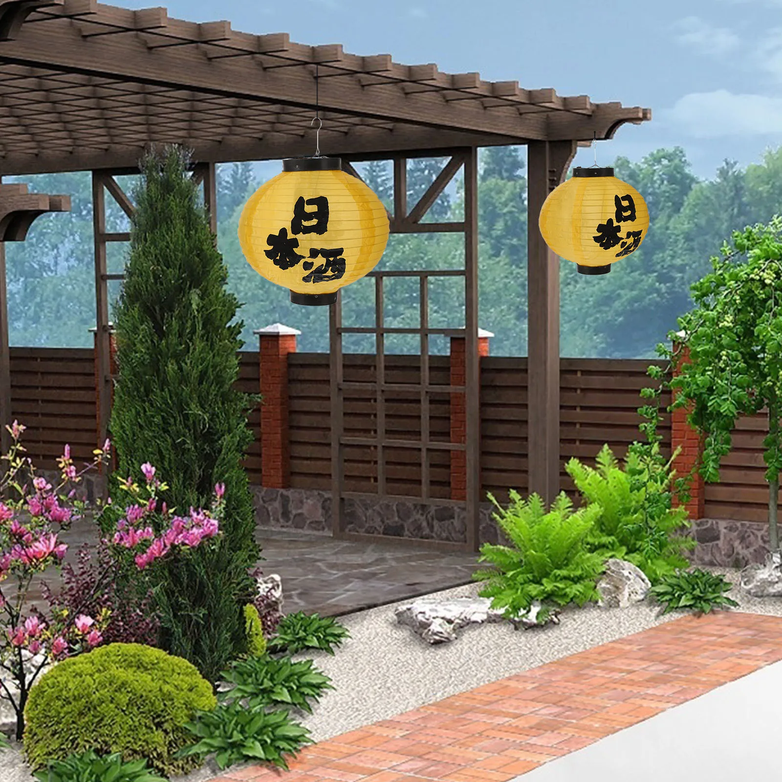 

1pc Japanese Style Hanging Lantern Waterproof Cloth Decorative Exquisite Ornament Creative Pendant Sushi Restaurant Outdoor