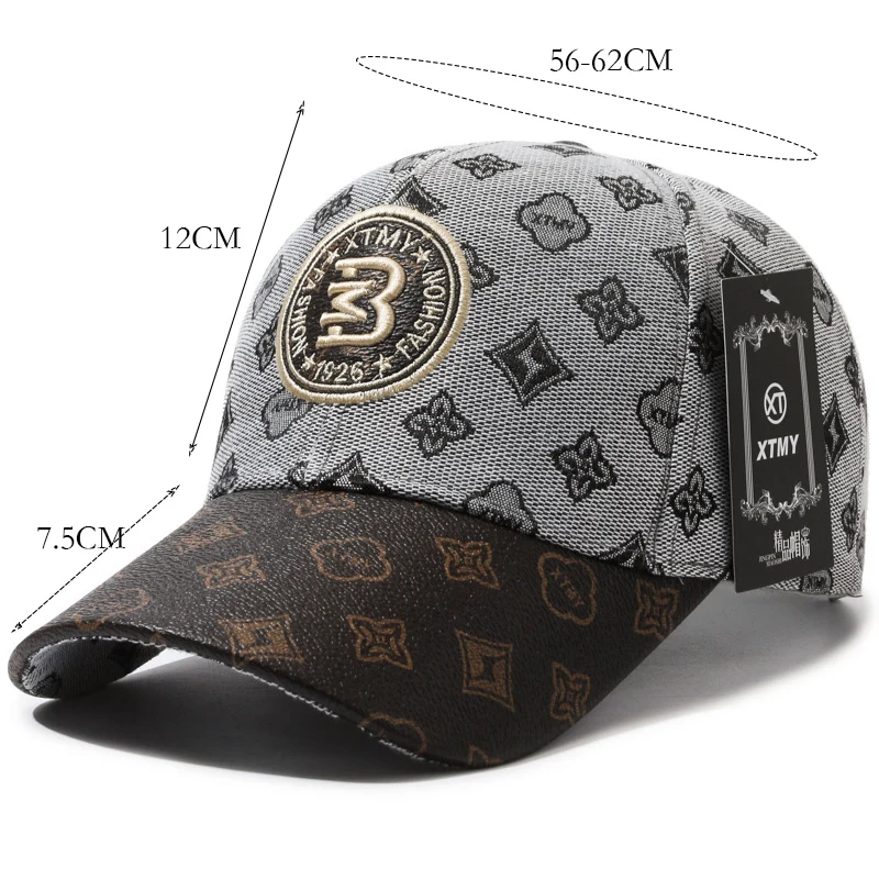 Personalized Embroidered Baseball Cap Street Korean Style Student Peaked Cap Long Brim Hard Crown Large Head Circumference Hat