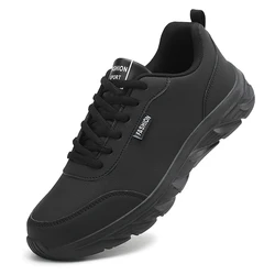 Men Running Shoes Leather Waterproof Athletic Sneakers Men Wear-resistant Men Walking Sport Shoes Zapatillas Deportivos Hombre