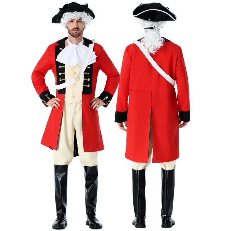 Vintage British Army Officer Uniform Adult & Kid Matching Set 18C Colonial Halloween Fancy Dress Cosplay view 6