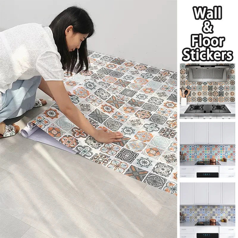 40cm self adhesive wallpaper waterproof and oil resistant kitchen sticker suitable for bedroom bathroom cabinets floor and wall
