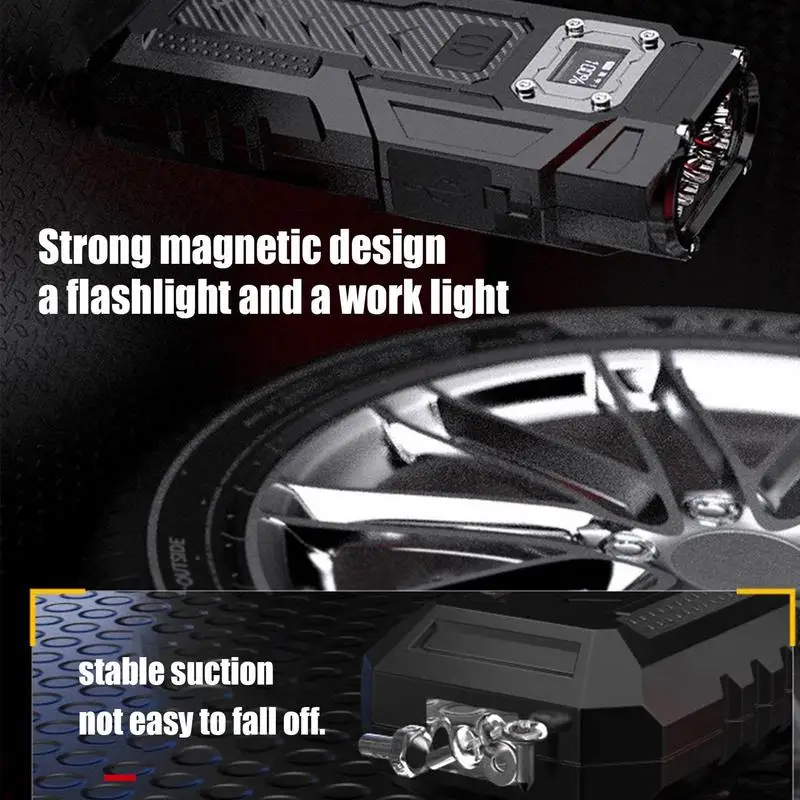 Strong Flashlight Rechargeable Compact Magnetic Flashlights Battery Life Indicator Waterproof High Powered Flashlight For