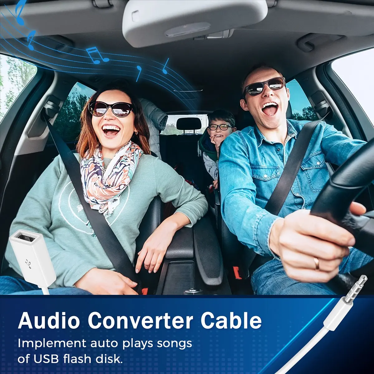 USB Female to AUX 3.5mm Male Jack Plug Audio Converter Adapter Data Cable-DTD2
