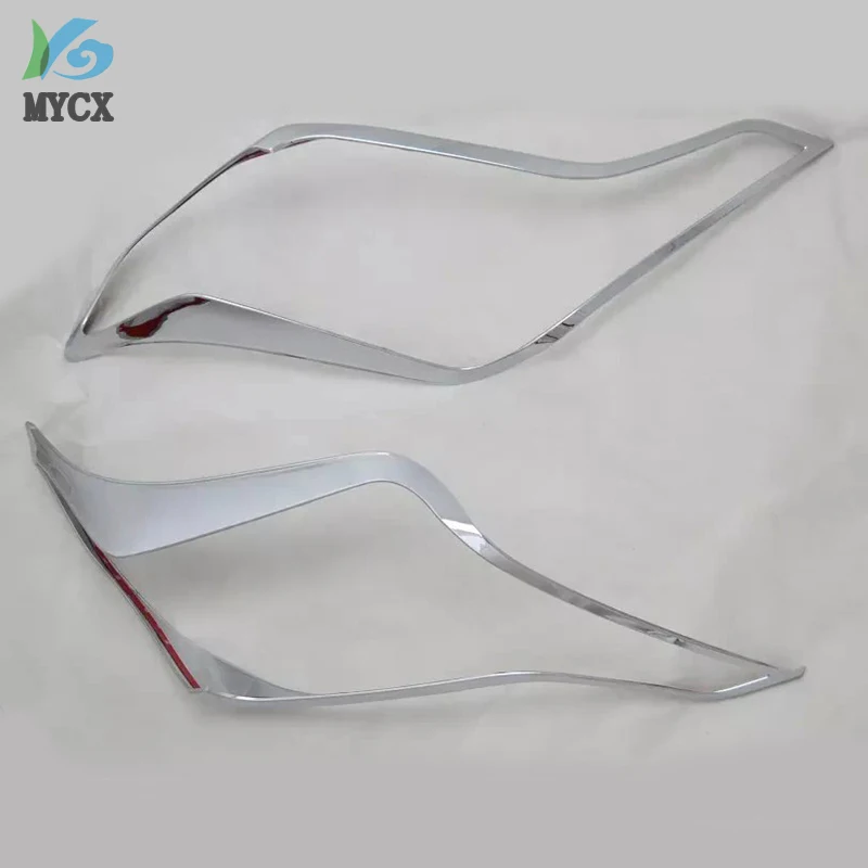 Car Accessories For Toyota Land Cruiser Prado FJ150 FJ 150 2014-2017 ABS Chrome Front Headlight Lamp Cover Trim Decoration 2PCS