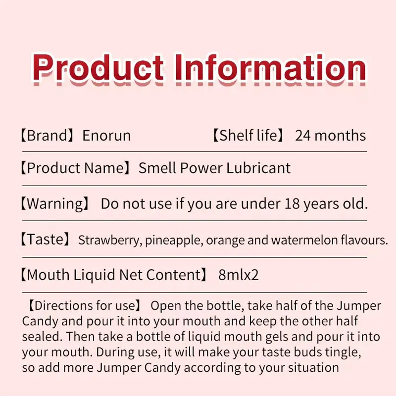 Comestible Candy Oral Lubricant Duo Fruity Tingling Sensation Liquid Foreplay Fun Yoni Gel Sex Intime Lubricant Vaginal Gel 6