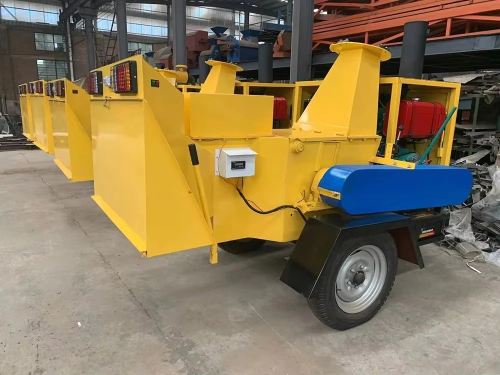 Hot Sale Wheels Towable Wood Shredder Wood Chipper Branch Crusher Tree Shredding Machine