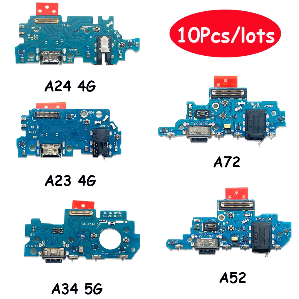 

10Pcs，NEW USB fast Charging Port Dock Charger Plug Connector Board Flex For Samsung A72 A13 A14 A22 A32 A23 A24 4G A14 5G A52