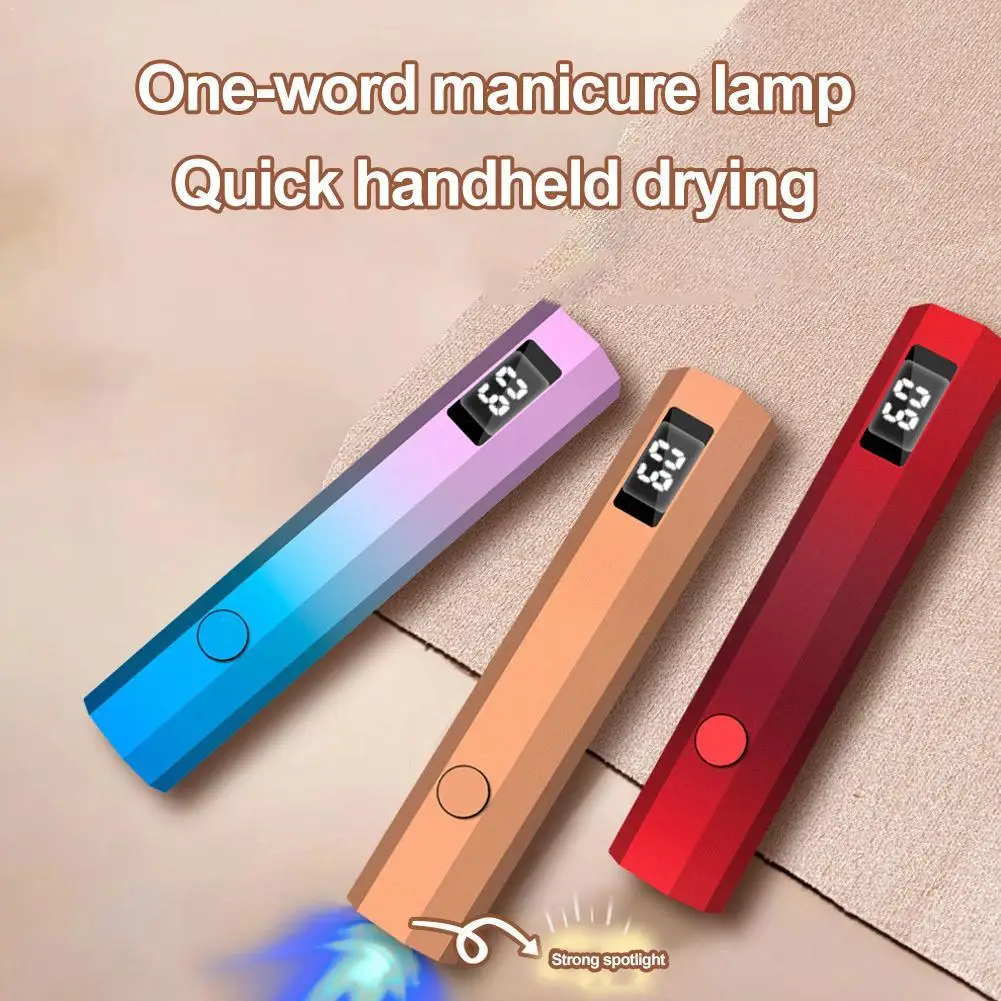 Handheld UV Light For Nails Portable Linelight Nail Dryer Mini LED Nail Lamp For Gel Nails Rechargeable Flash Cure Light