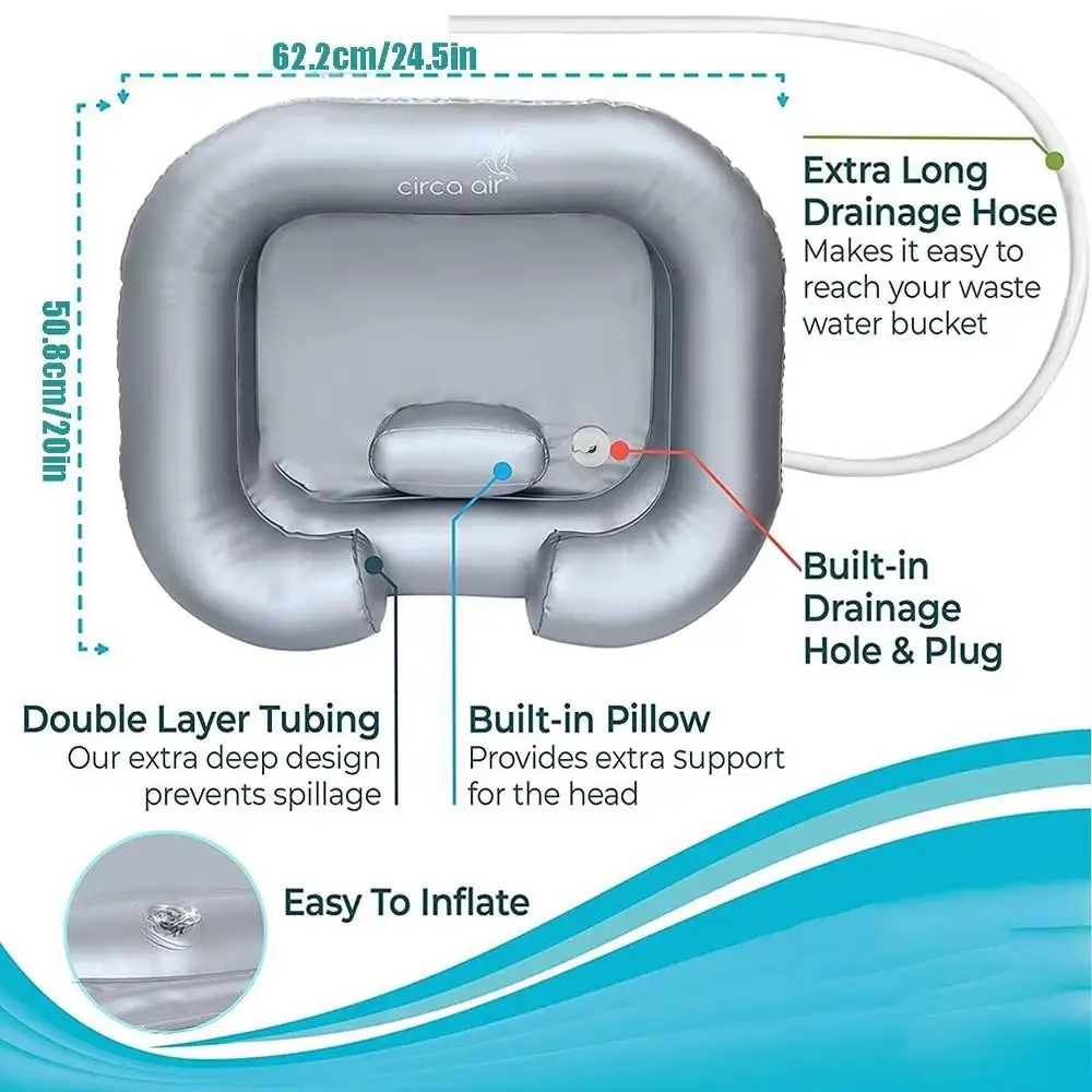 Portable Inflatable Hair Washing Basin for Bedridden, Ideal for Elderly & Disabled, Easy-To-Use Shampoo Bowl for Home Care