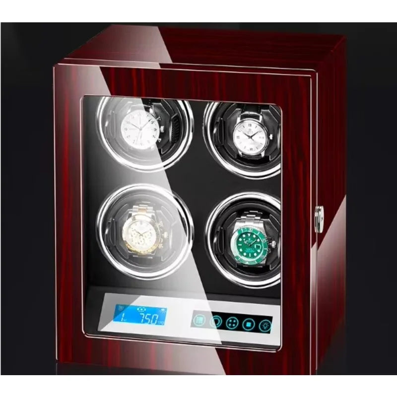 Automatic Vertical Fingerprint Watch Winder with Electric Motor Square Storage Box Cross-Border Watch Rotator and Shaker