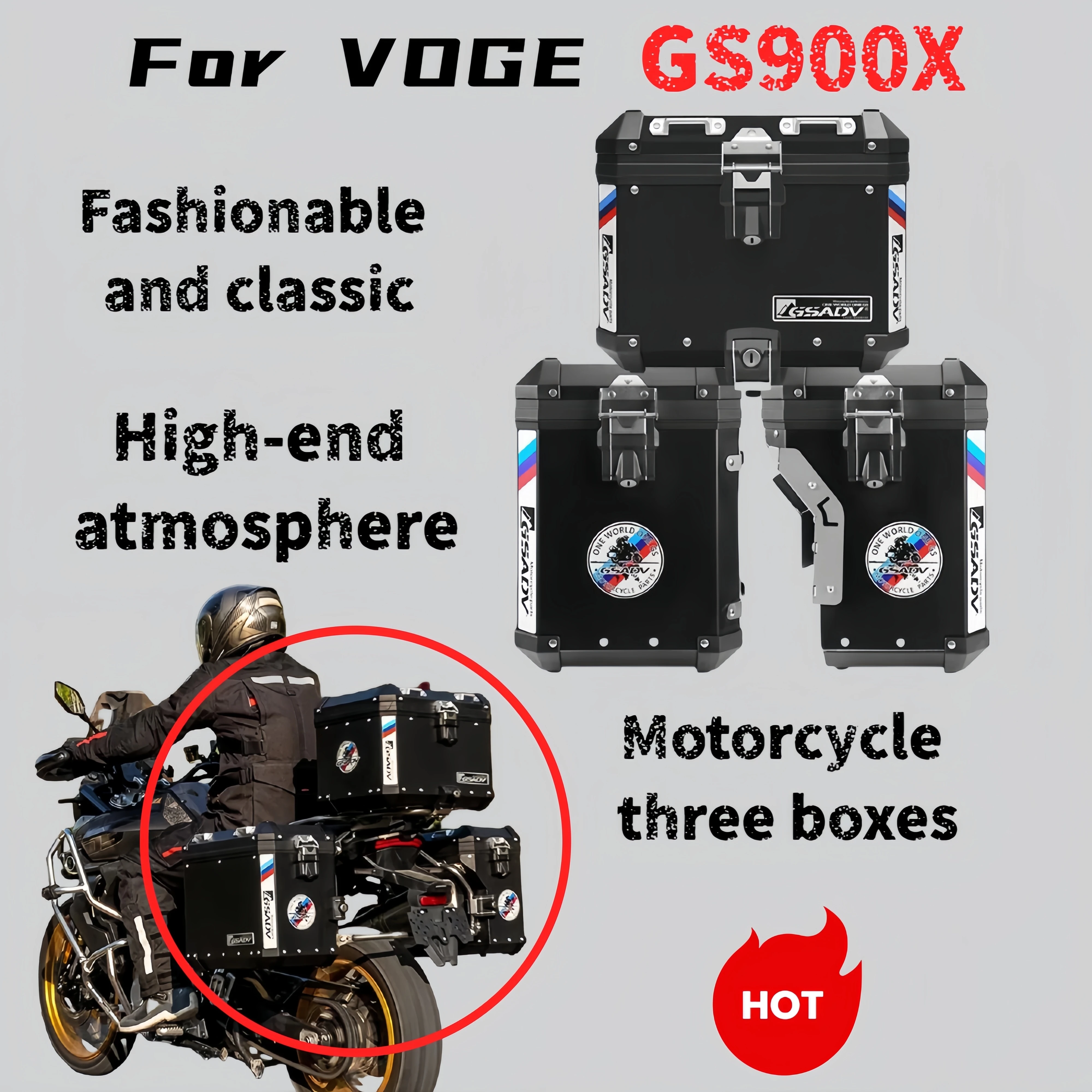 

Для VOGE DS900X боковая коробка с тремя коробками, хвостовая коробка для мотоцикла, боковая коробка из алюминиевого сплава, хвостовая коробка, багажник VOGE DS900X