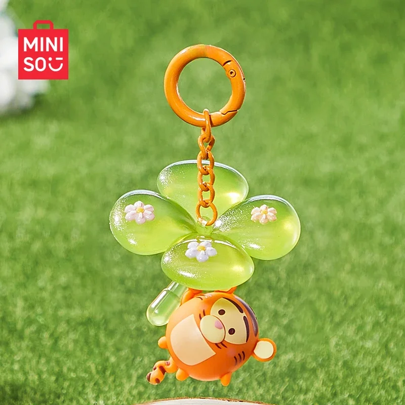 MINISO Disney Ufufy Flower Series Dandelion Four-leaf Clover Blind Box Pendant Keychain Backpack Decoration Collection Toy Gift