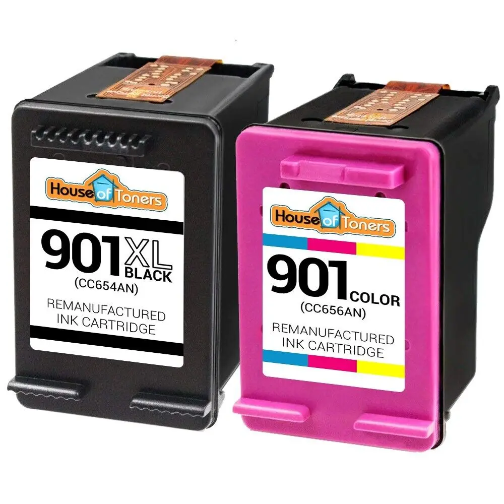 

2 Pack 901XL CC654AN CC656AN Cartridges for HP Officejet J4660 J4680 4500