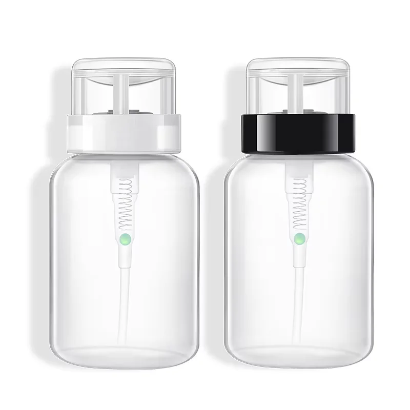 Portable 200ml Nail Art Pump Dispenser Polish Remover Cleaner Empty Bottle Makeup Plastic Free Shipping