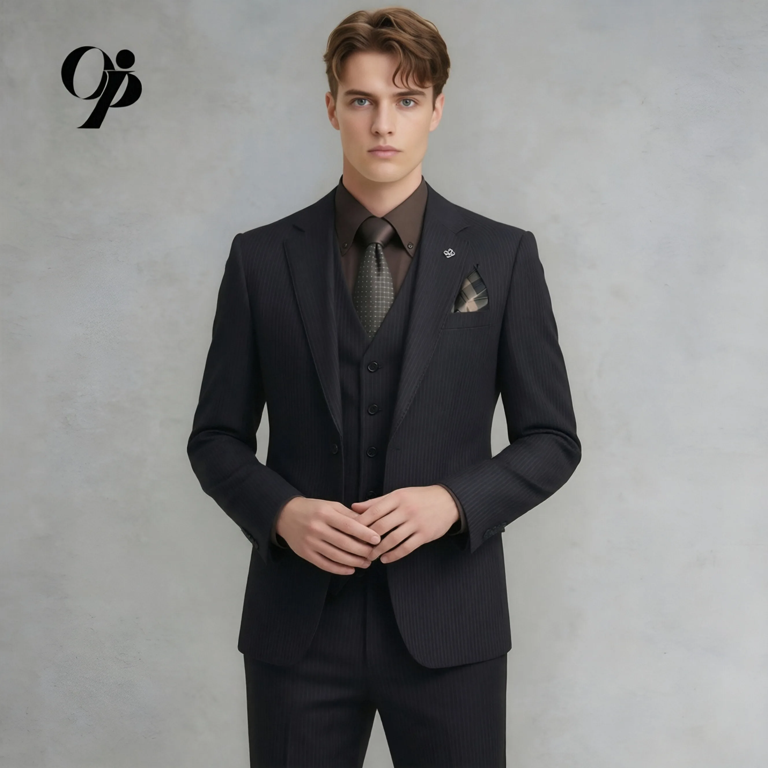 

Opeodly Men's Sage Green 3-Piece Suit Slim Fit Double Breasted Peak Lapel Formal Wedding Groom Jacket Vest Pants for Prom and Pa