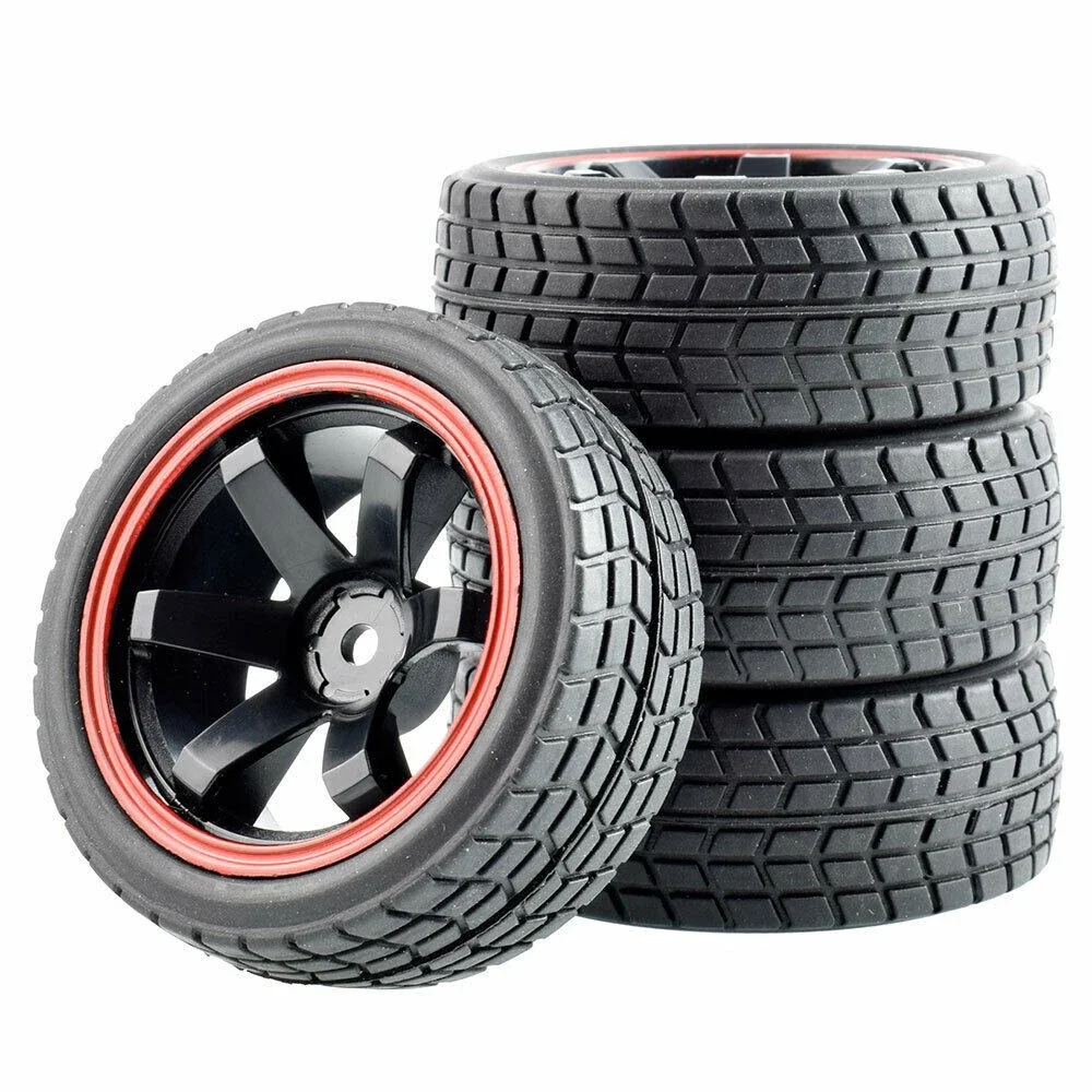 RC 701A-8005 Flat Racing Tires Tyre Wheel Rim Fit HSP HPI 1:10 On-Road Car