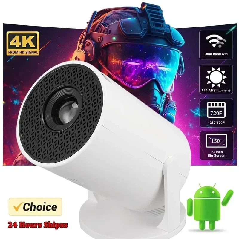 

Портативный проектор HY3000 1080P, 270 дюймов ° Проектор с регулируемым углом наклона для телефона/ноутбука/ТВ-приставки, с динамиком и входами HDMI/USB