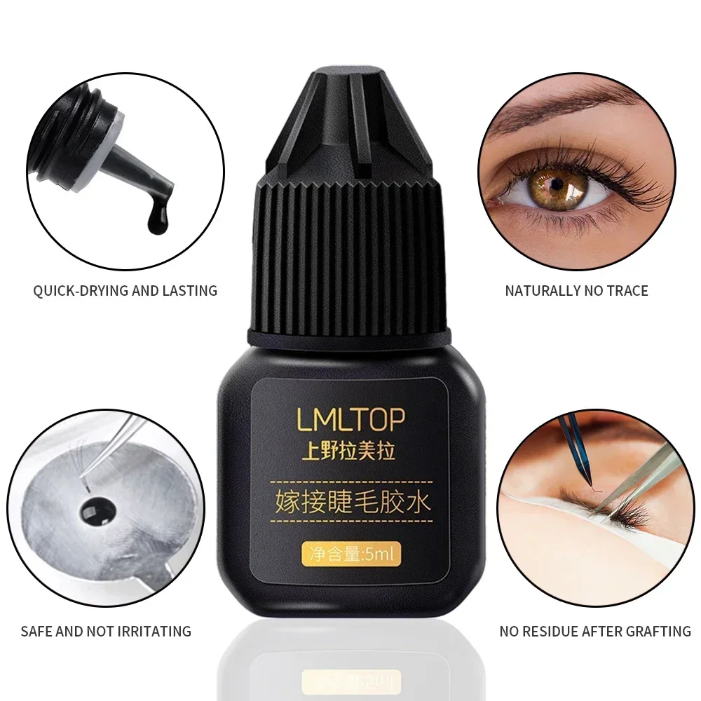 Quick Drying Eyelashes Extension Glue Waterproof Long Lasting No Irritant Black Adhesive Glue Lashes Professional Makeup Tools